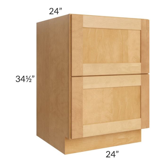 Madison Honey Shaker 24" 2-Drawer Base Cabinet