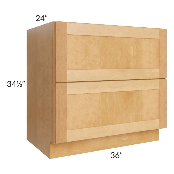 Madison Honey Shaker 36" 2-Drawer Base Cabinet
