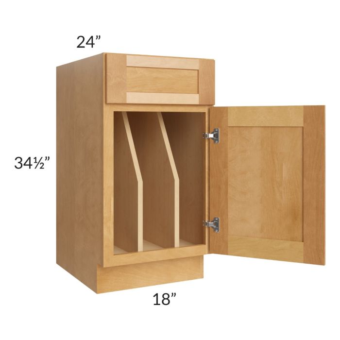 Madison Honey Shaker 18" Tray Divider Base Cabinet