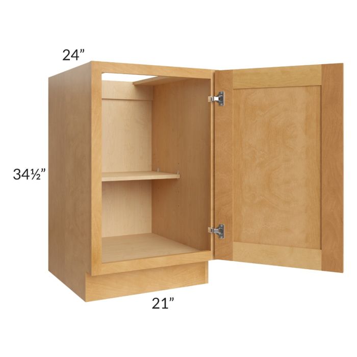 Madison Honey Shaker 21" Full Height Door Base Cabinet