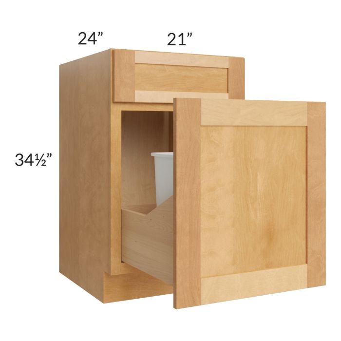 Madison Honey Shaker 21" Base Cabinet with Double Trashcan Pullout