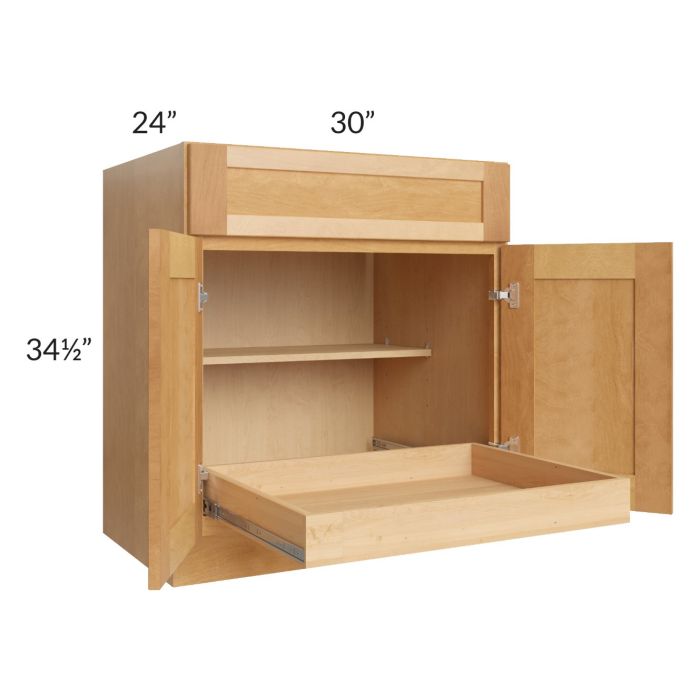 Madison Honey Shaker 30" Base Cabinet with 1 Rollout Tray 