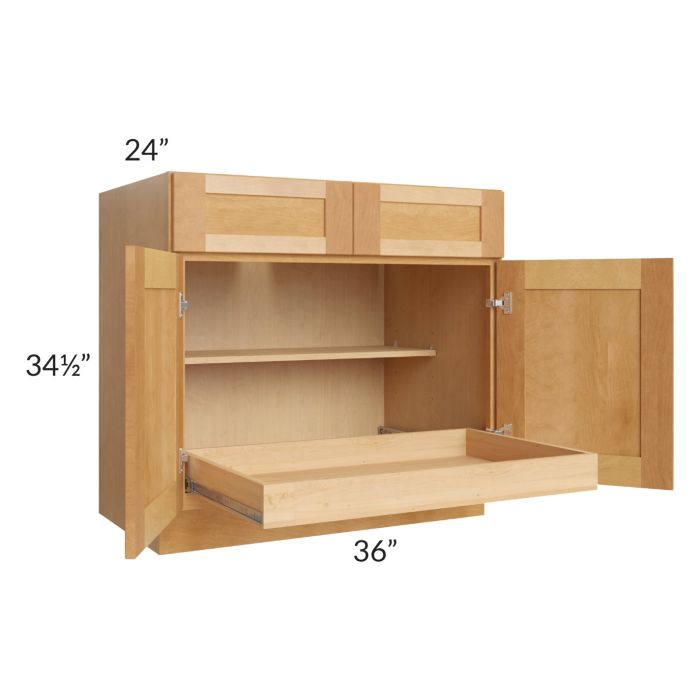 Madison Honey Shaker 36" Base Cabinet with 1 Rollout Tray
