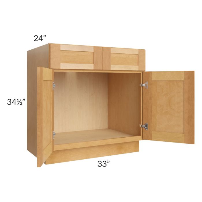 Madison Honey Shaker 33" Sink Base Cabinet