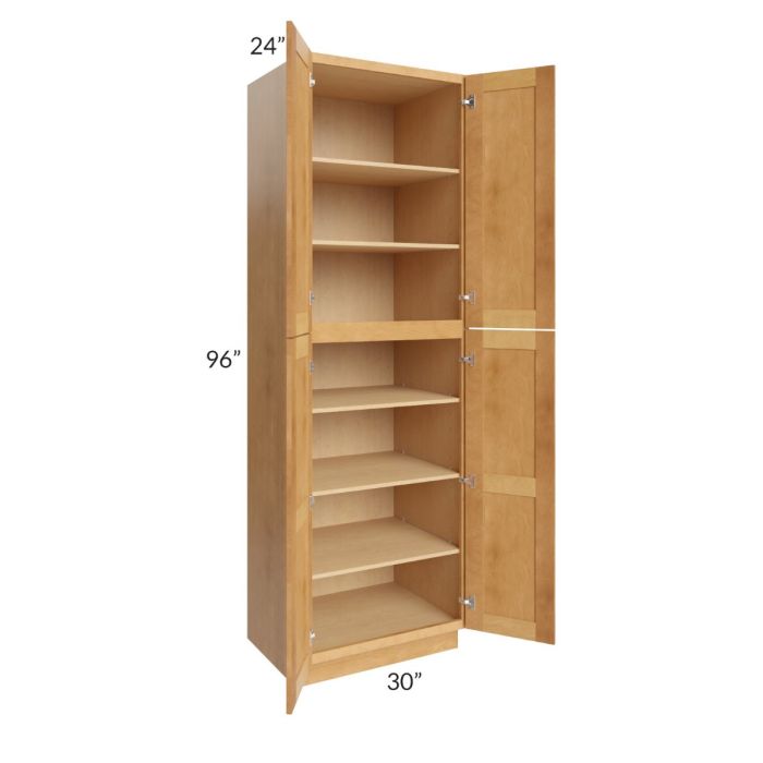 Madison Honey Shaker 30x96x24 Wall Pantry Cabinet