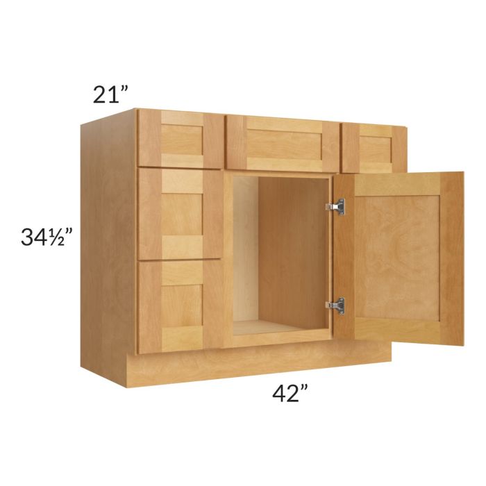Madison Honey Shaker 42" Vanity Base Cabinet 1