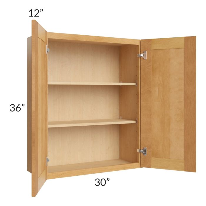 Madison Honey Shaker 30x36 Wall Cabinet
