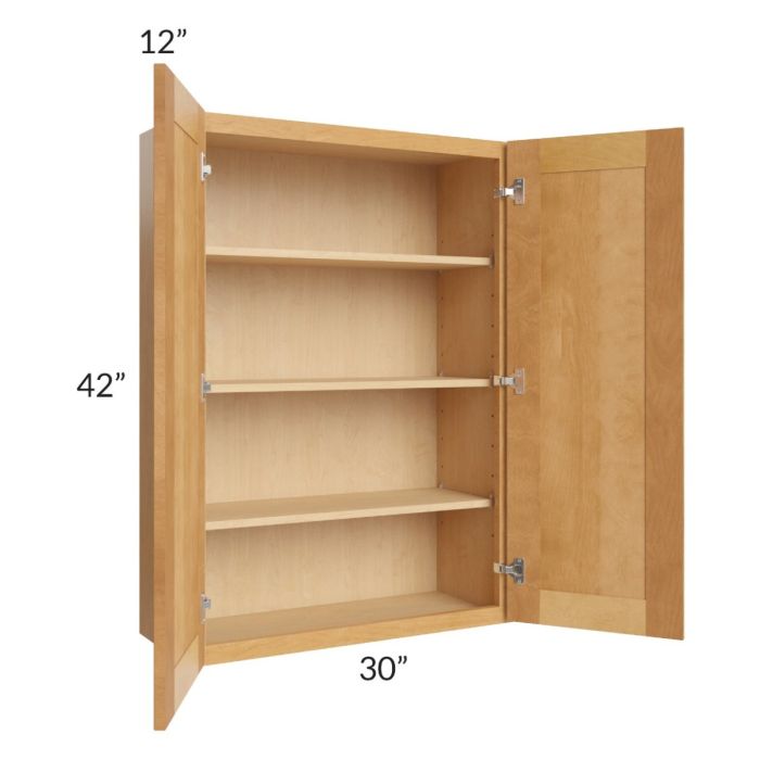 Madison Honey Shaker 30x42 Wall Cabinet