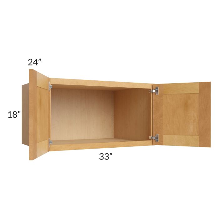 Madison Honey Shaker 33x18x24 Wall Cabinet