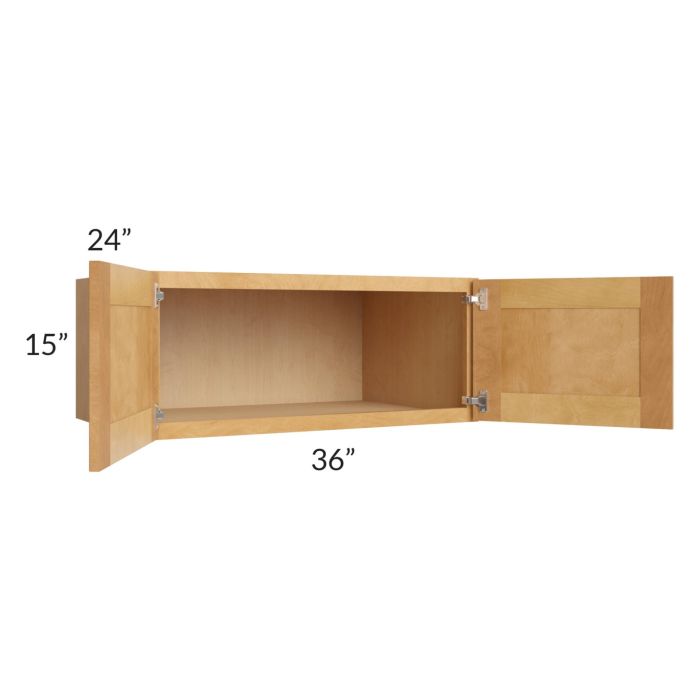 Madison Honey Shaker 36x15x24 Wall Cabinet