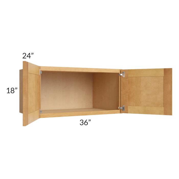 Madison Honey Shaker 36x18x24 Wall Cabinet