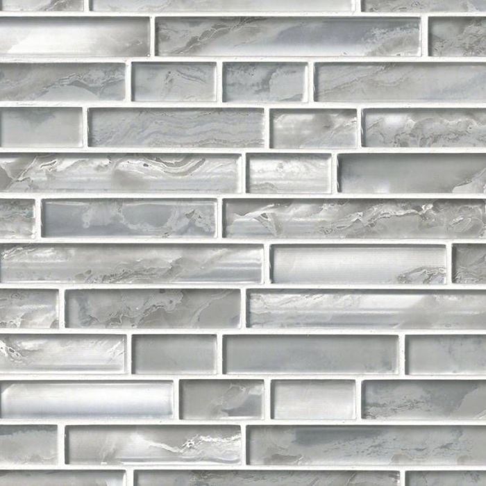 Silver Canvas Interlocking Pattern 8mm Mosaic Tile