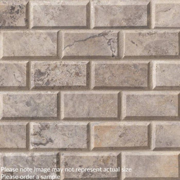 Silver Travertine 2" x 4" Subway Tile
