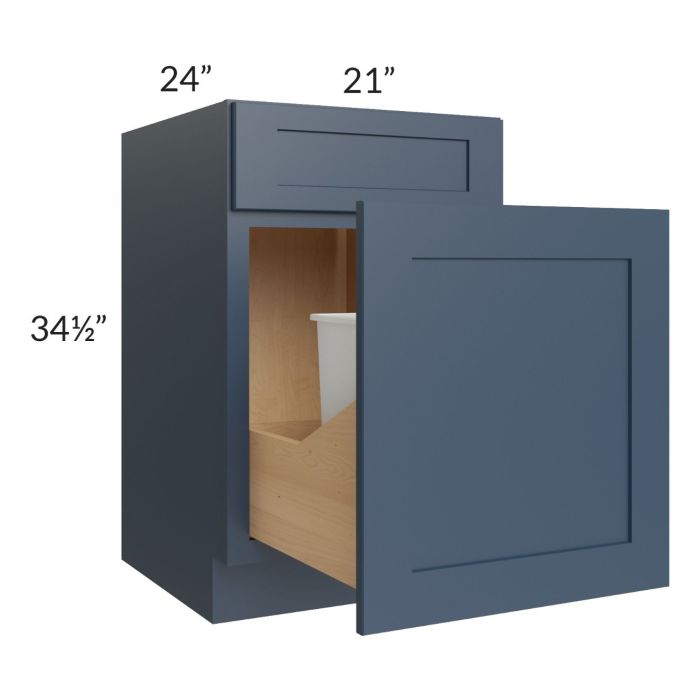 Madison Navy Shaker 21" Base Cabinet with Double Trashcan Pullout