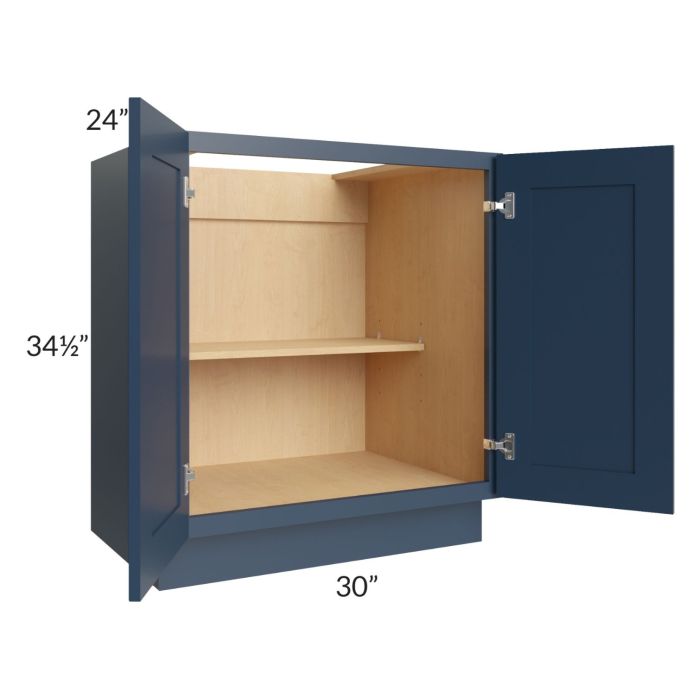 Madison Navy Shaker 30" Full Height Door Base Cabinet