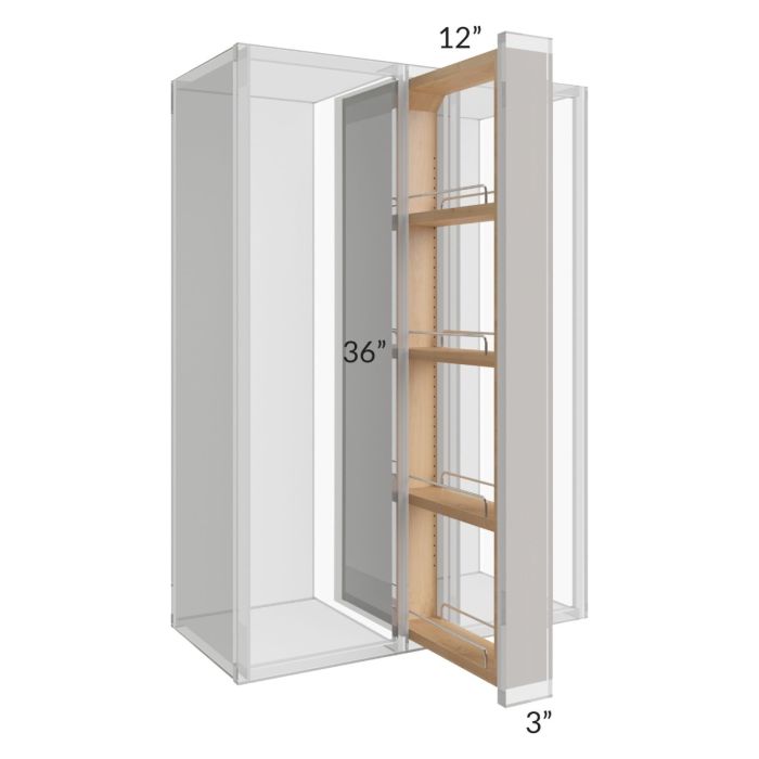 Midtown White Shaker 3x36 Wall Spice Pull Out 