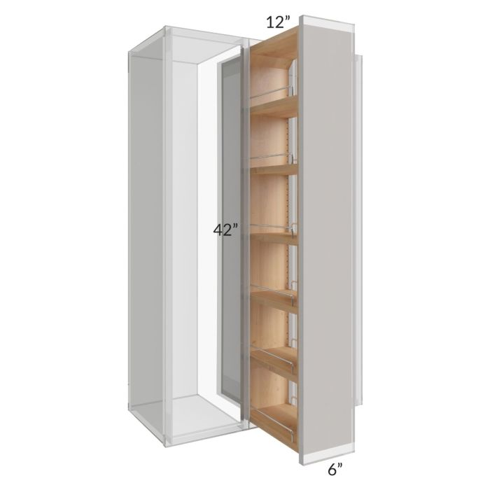 Midtown White Shaker 6x42 Wall Spice Pull Out 