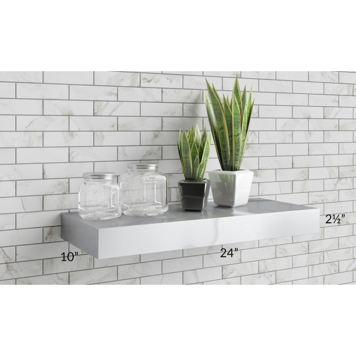 Tuscan Oyster 24" Stainless Steel Floating Shelf