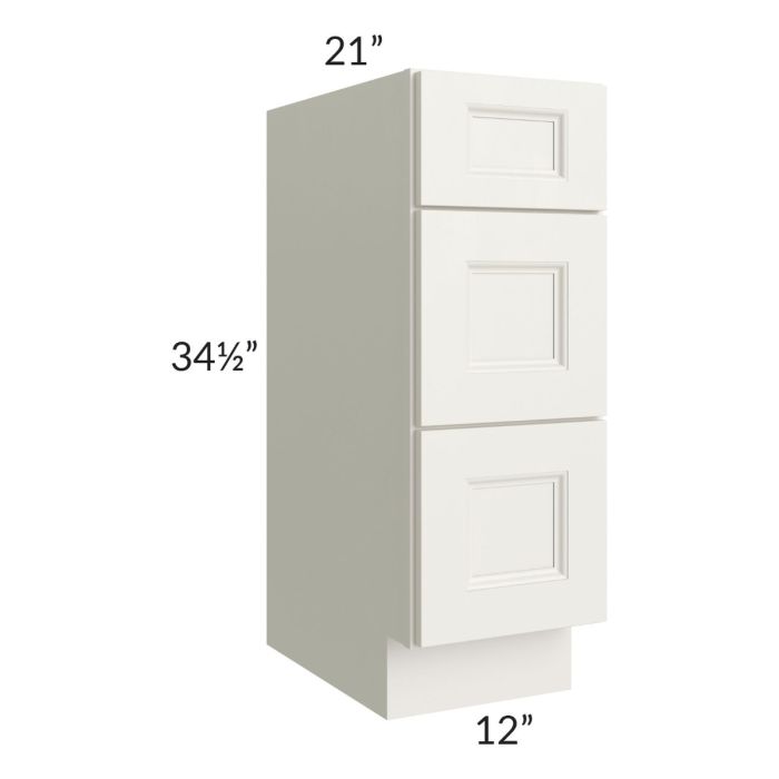 Providence Cream Glaze 12" Drawer Base Bathroom Vanity Cabinet