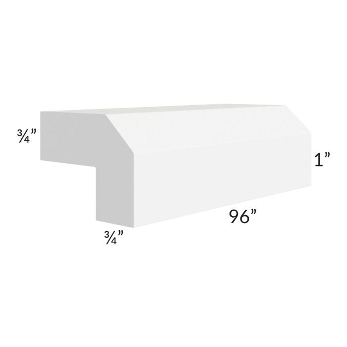Brilliant White Shaker 96" Angled Light Rail Molding