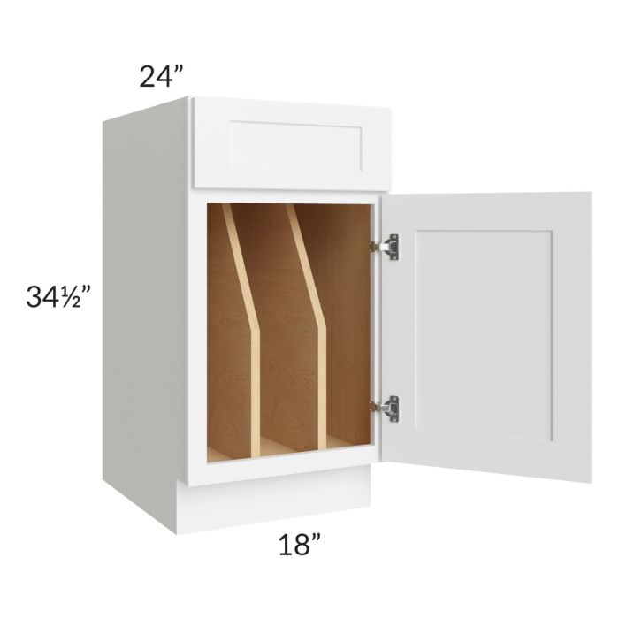 Brilliant White Shaker 18" Tray Divider Base Cabinet