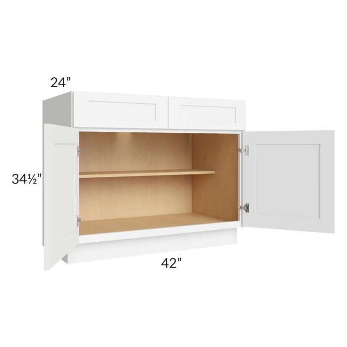 Royal White Shaker 42" Base Cabinet
