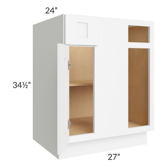 Brilliant White Shaker 36" Blind Base Cabinet