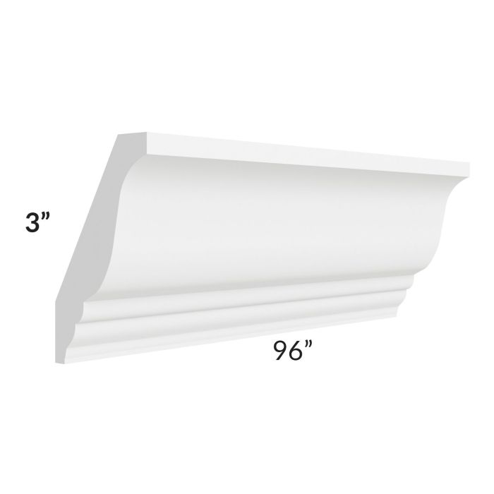 Brilliant White Shaker 96" Crown Molding (3" Height)