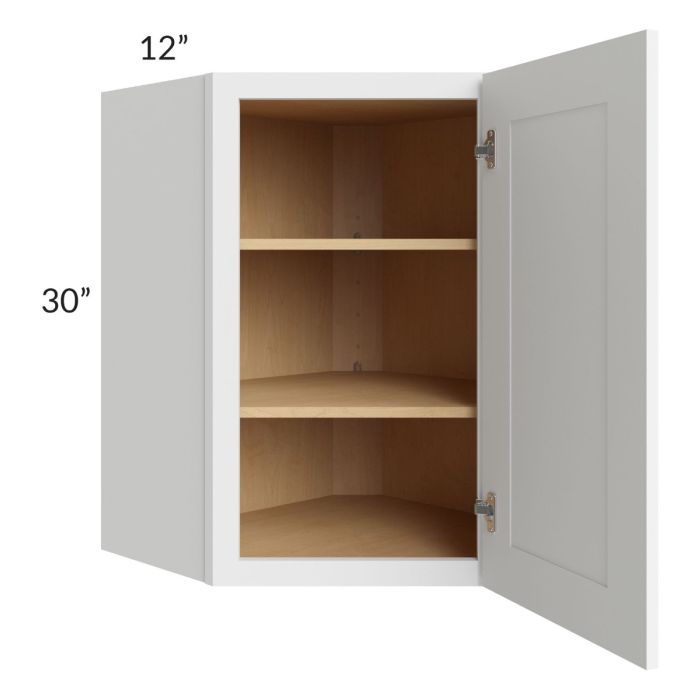 Brilliant White Shaker 24x30 Wall Diagonal Corner Cabinet