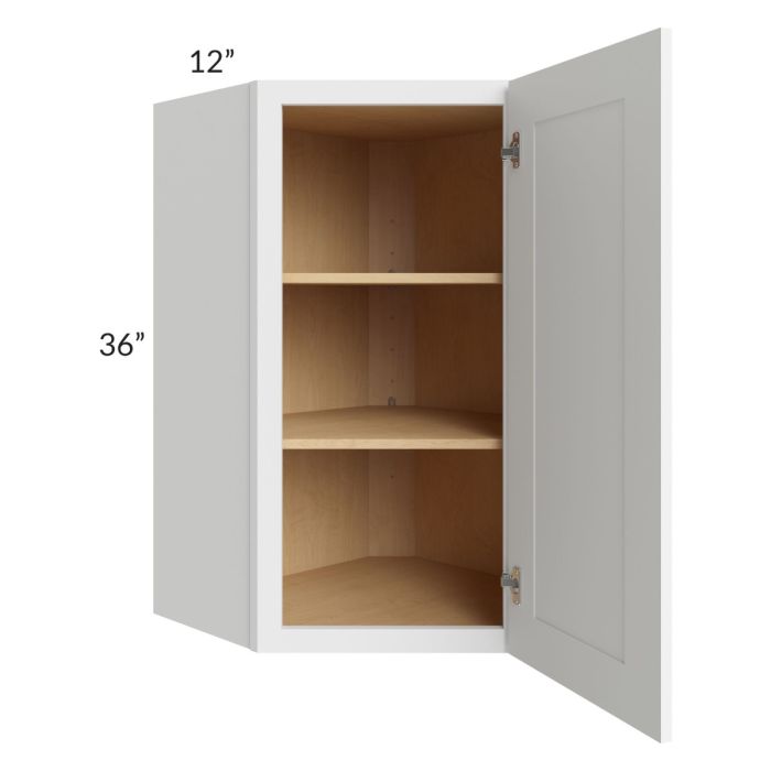Brilliant White Shaker 24x36 Wall Diagonal Corner Cabinet