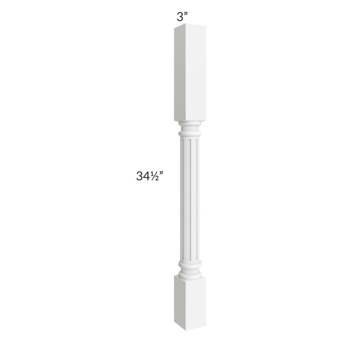 Brilliant White Shaker Fluted Decorative Leg 