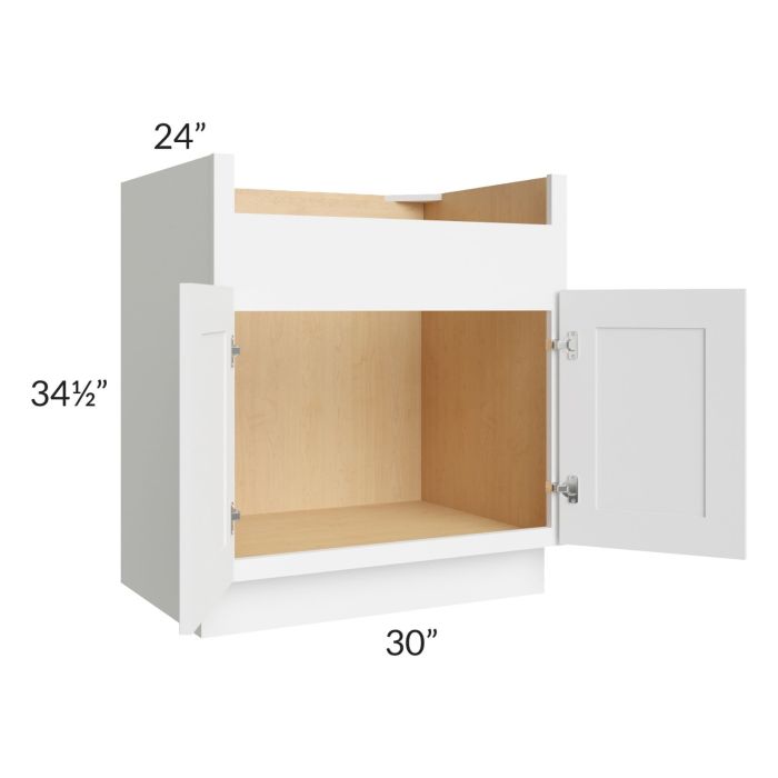 Brilliant White Shaker 30" Farm Sink Base Cabinet