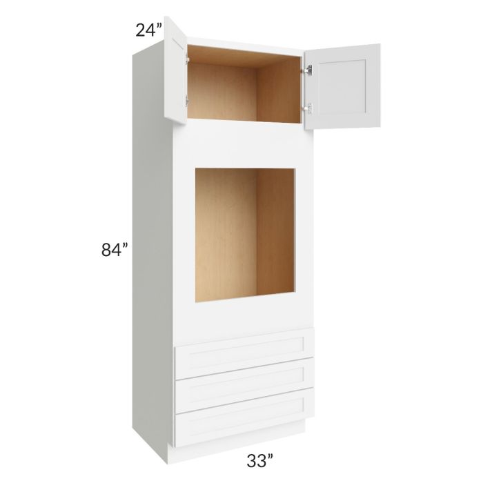 Brilliant White Shaker 33x84x24 Oven Cabinet