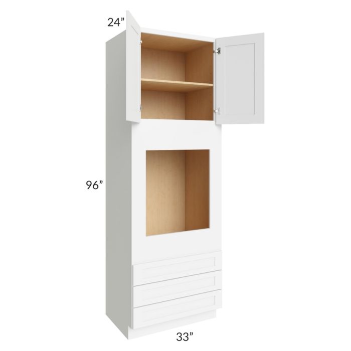 Brilliant White Shaker 33x96x24 Oven Cabinet