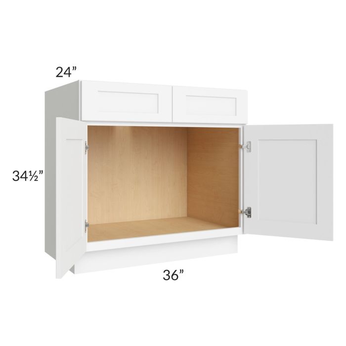 Brilliant White Shaker 36" Sink Base Cabinet