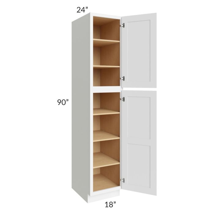 Brilliant White Shaker 18x90x24 Wall Pantry Cabinet