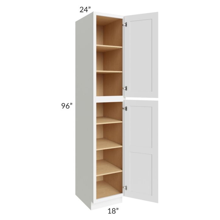 Brilliant White Shaker 18x96x24 Wall Pantry Cabinet