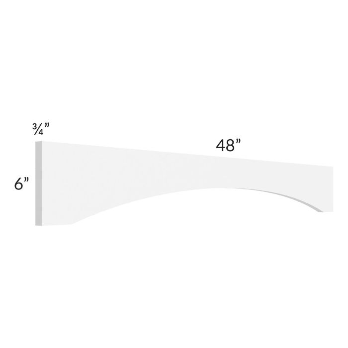 Brilliant White Shaker 48" Shaker Arch Valance 