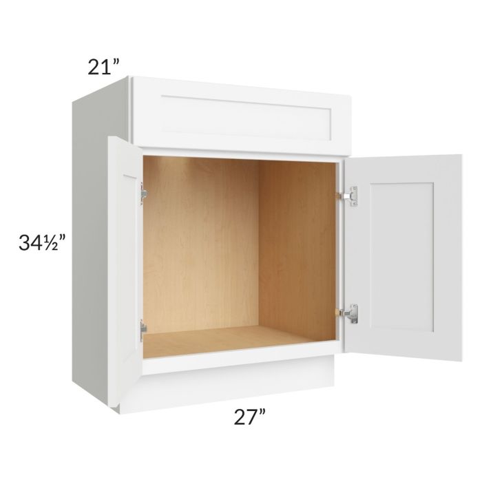 Brilliant White Shaker 27" Vanity Base Cabinet