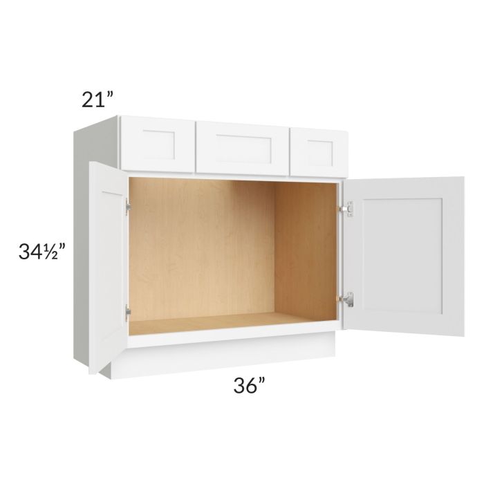 Brilliant White Shaker 36" Vanity Base Cabinet