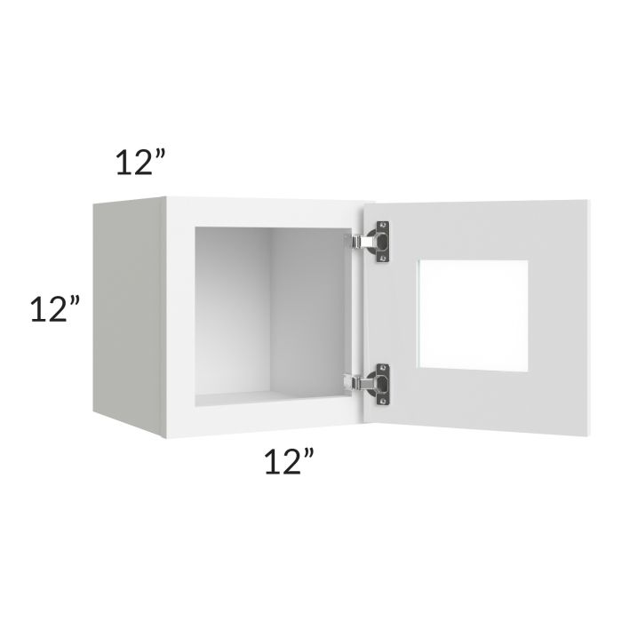 Royal White Shaker 12x12 Glass Door Wall Cabinet