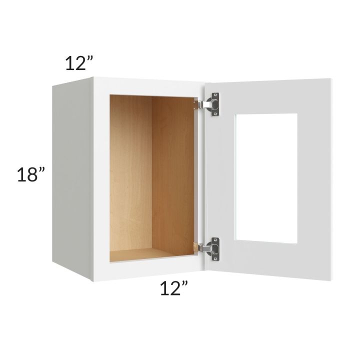 Brilliant White Shaker 12x18 Decorative Wall Cabinet