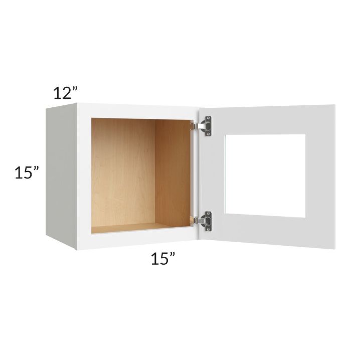 Brilliant White Shaker 15x15 Decorative Wall Cabinet