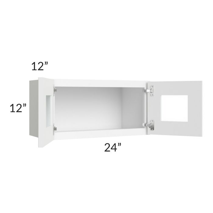 Brilliant White Shaker 24x12 Decorative Wall Cabinet