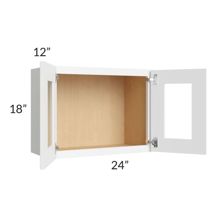 Brilliant White Shaker 24x18 Decorative Wall Cabinet