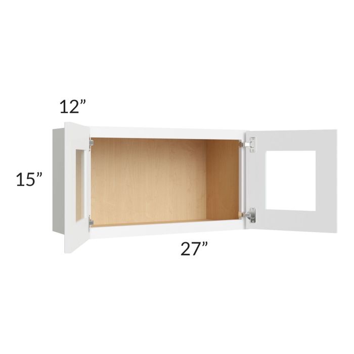 Brilliant White Shaker 27x15 Decorative Wall Cabinet