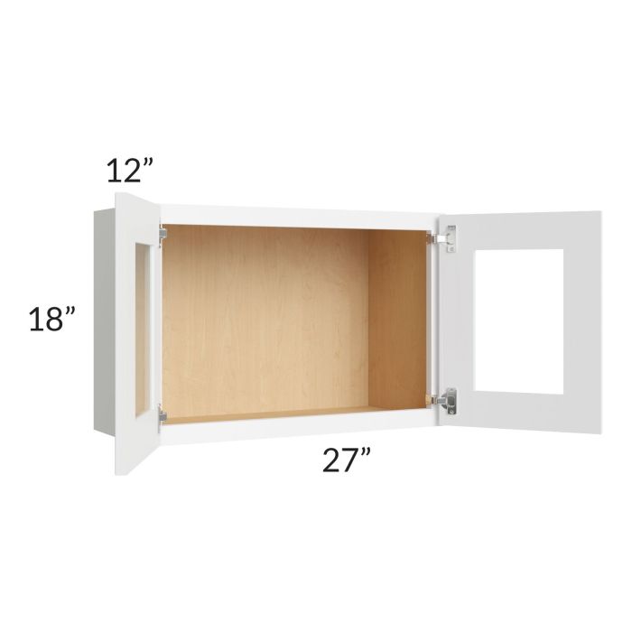 Brilliant White Shaker 27x18 Decorative Wall Cabinet