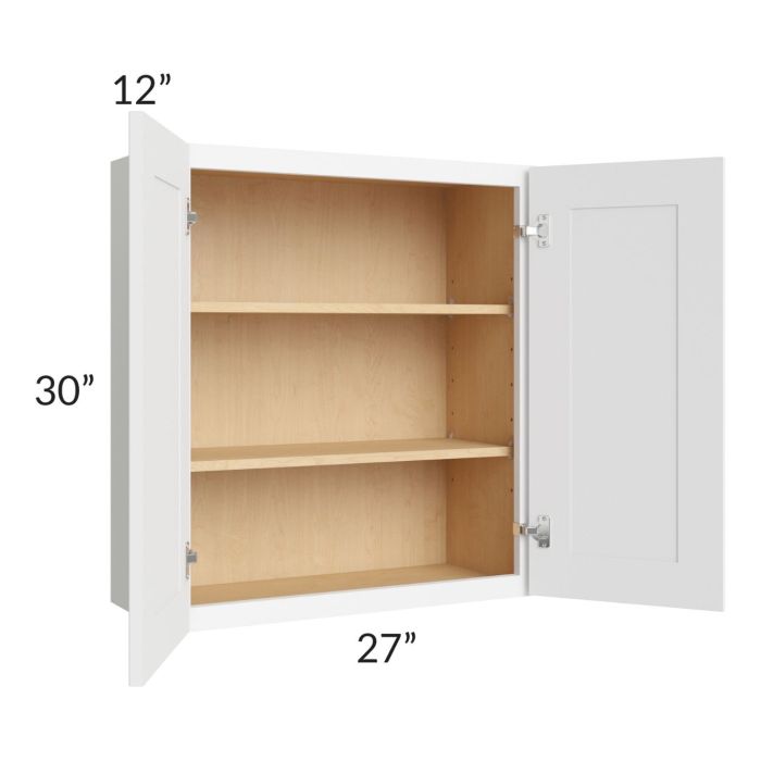 Brilliant White Shaker 27x30 Wall Cabinet