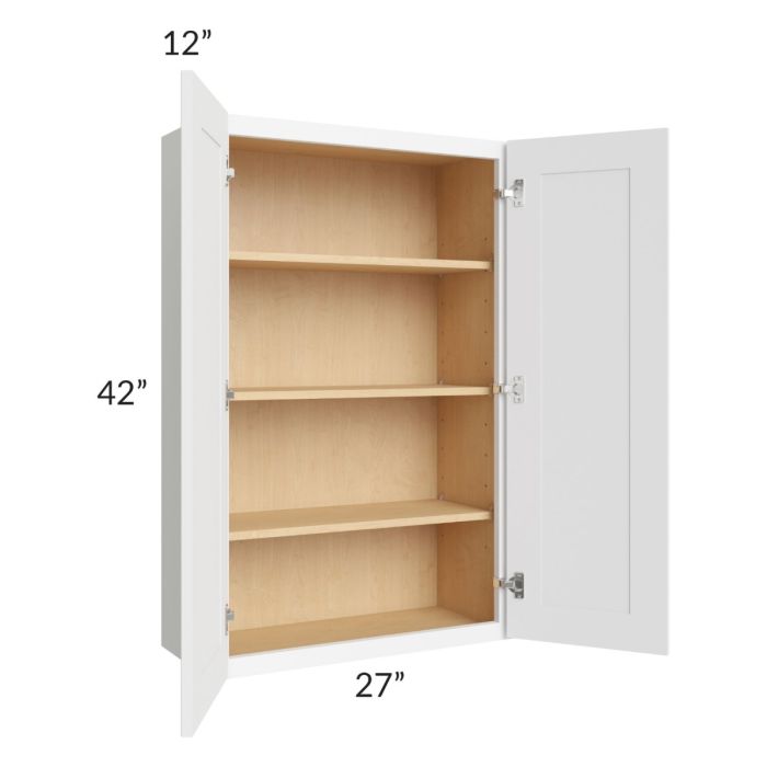 Brilliant White Shaker 27x42 Wall Cabinet