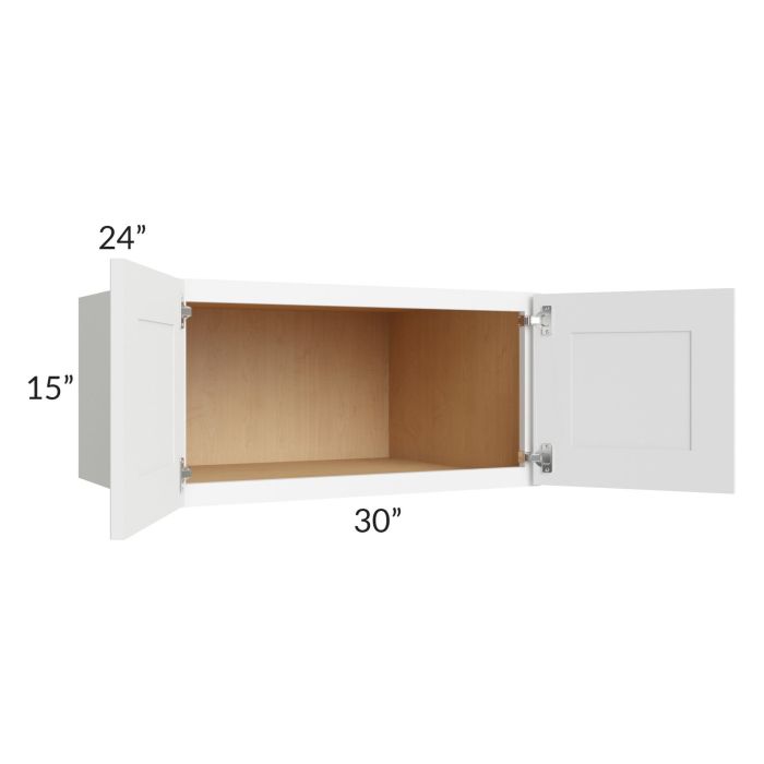 Brilliant White Shaker 30x15x24 Wall Cabinet